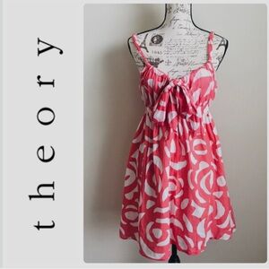 theory Cotton Coral & Cream patterned sundress Size Large